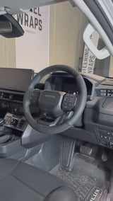 Toyota HiLux 9th Gen Steering Wheel Wrap – Black Alcantara, Black Perforated Leather Sides, Black stitch